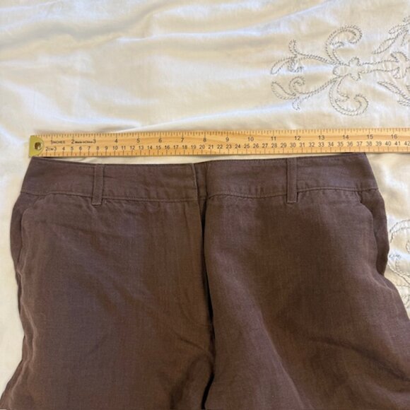 East 5th Brown Pants Women's Size 8 Wide Leg High Rise Linen Blend Lightweight - Picture 6 of 10